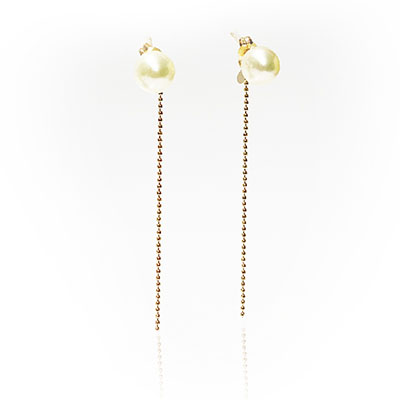 チェーンパールピアス