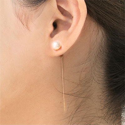 チェーンパールピアス